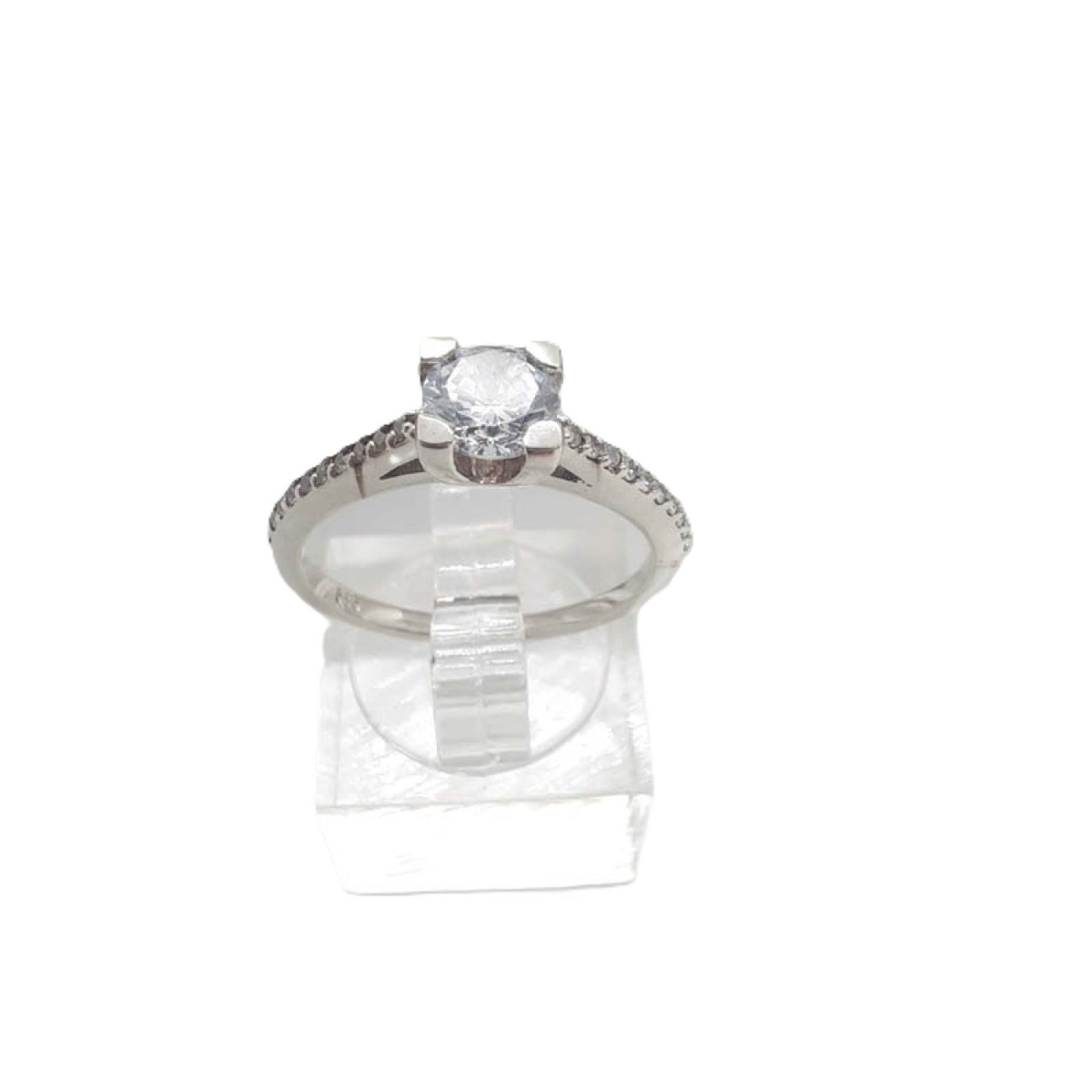 Παραμυθένιο μονόπετρο λευκόχρυσο ζιργκόν κ14 